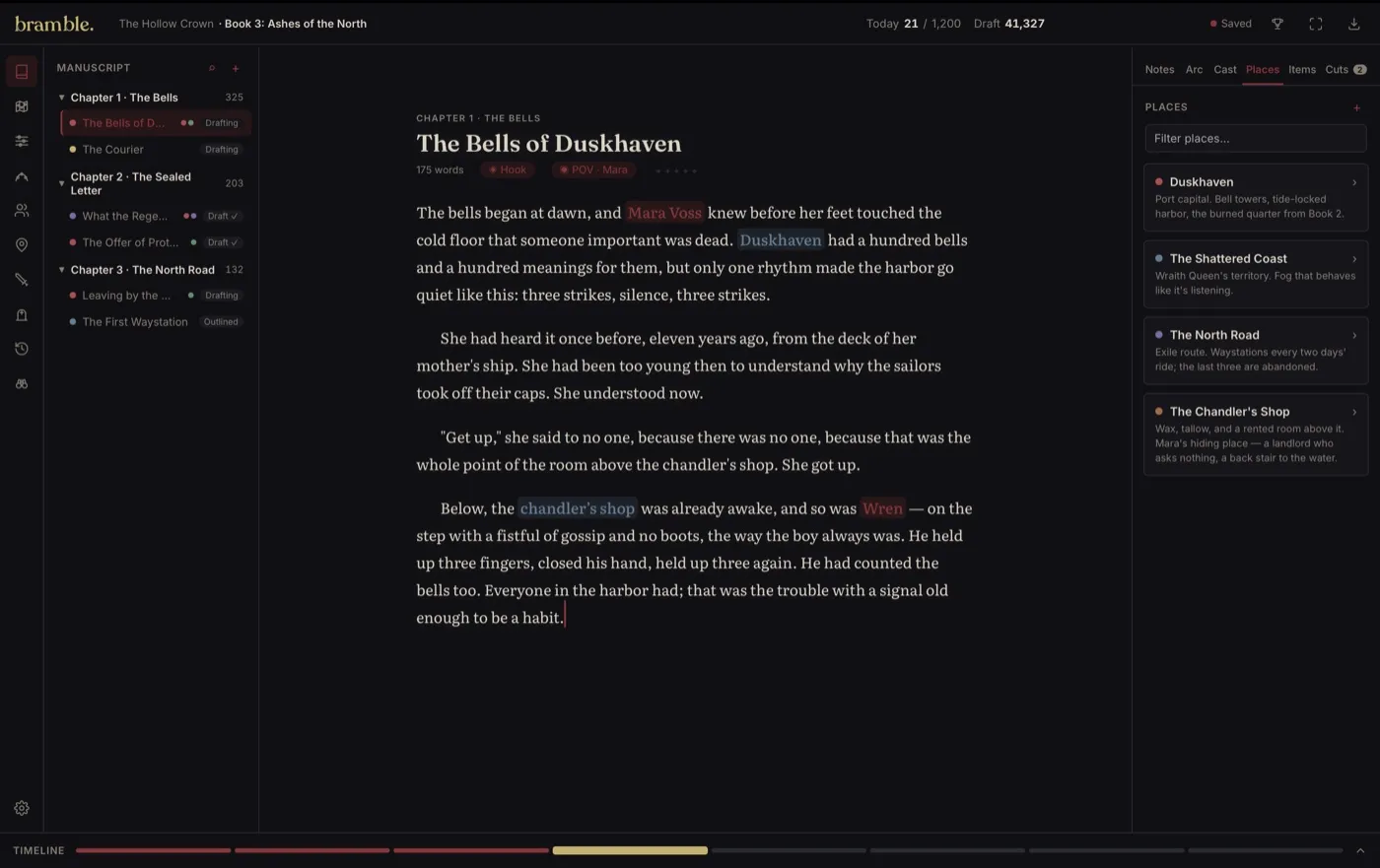 The Gothic desk theme in Bramble
